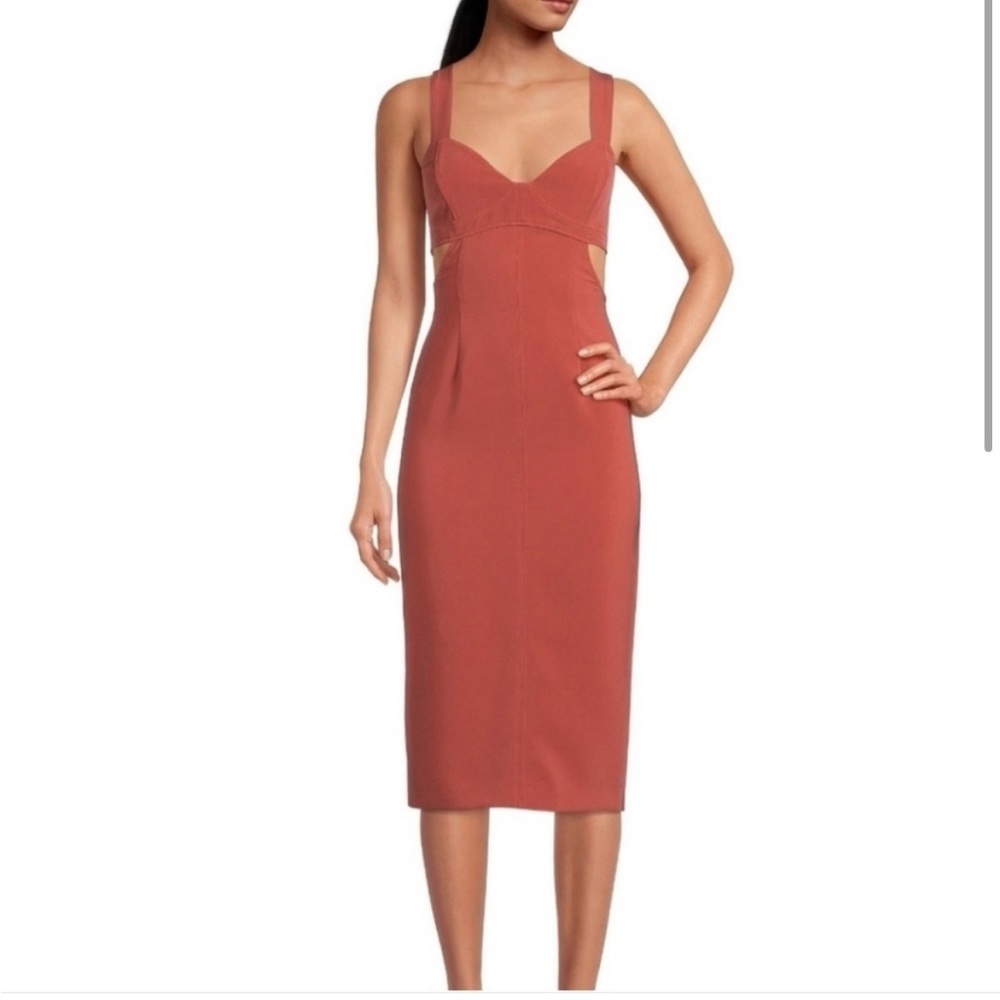 Gianni Bini Hope Crepe Sweetheart Neck Sleeveless Cut-Out Sheath Dress